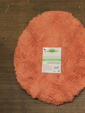 NWT Home Weavers Plush Toilet Lid Cover Coral Red Orange 18x18